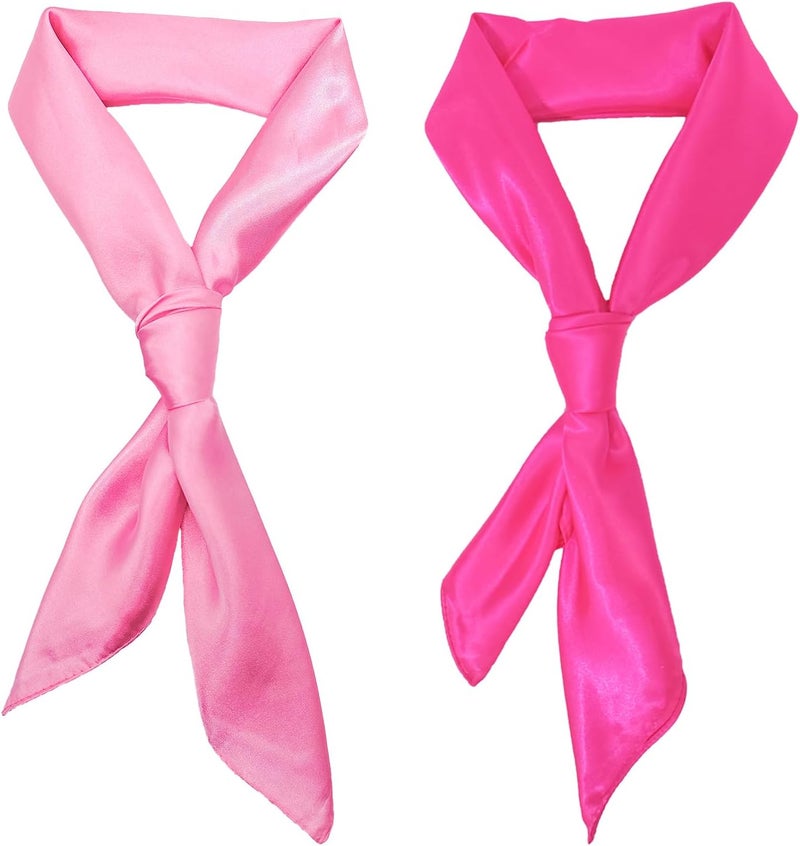 ATAMET Head Scarf Square Neck Ribbon Neck Scarf Satin Scarf Handkerchief for Halloween Retro Women Costume Accessory - Image 1